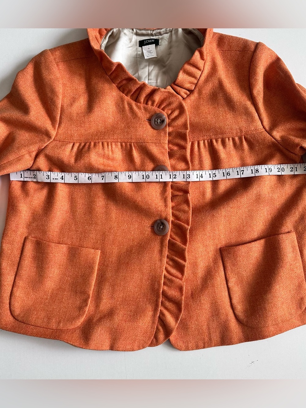 J Crew Herringbone Fiona Blazer Wool Jacket Size 12 - Picture 2 of 5